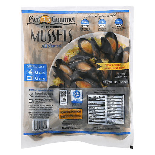 Pier 33 Gourmet Fully Cooked Mussels 1 Lb