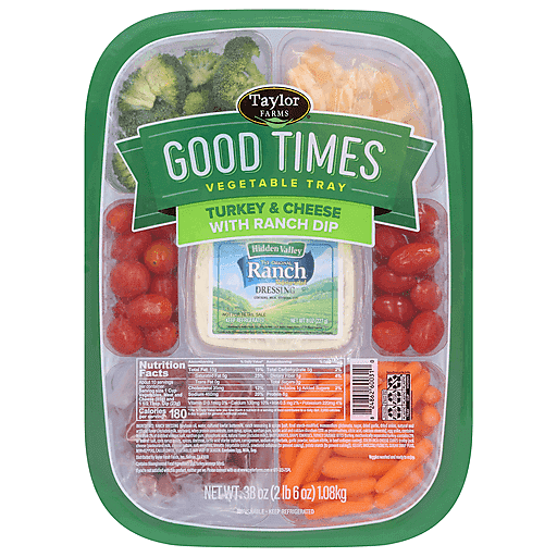 Taylor Farms Turkey & Cheese Vegetable Tray With Ranch Dip 38oz