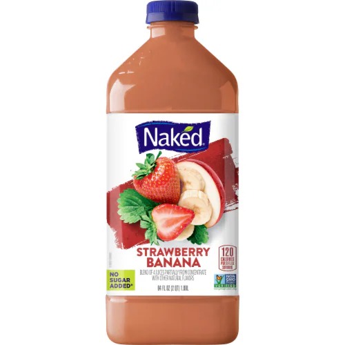 Naked Juice Fruit Smoothie Strawberry Banana Bottle 64 Oz