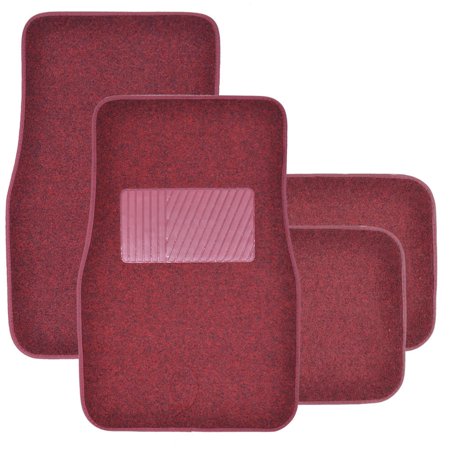 BDK Premium Heavy-Carpeted Car Floor Mats For Car, 4-Piece, Extra Carpet Cushion, Rubberized Backing