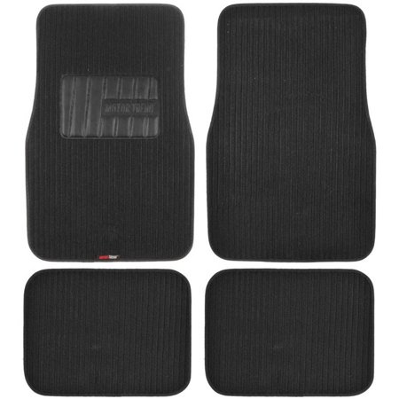 BDK Premium Corrugated Ribbed Carpet Floor Mats, Extra Thick Carpet Cushion, Black