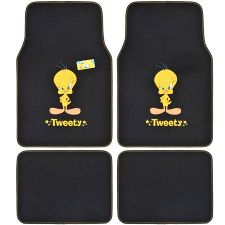 Looney Tunes Setof 4 Universal Fit Plush Carpet Floor Mats