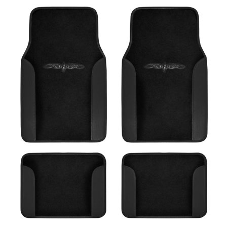 BDK Design Car Floor Mats 4 Pieces - Carpet With Unique Design, Universal Fit - Front & Rear Full Set