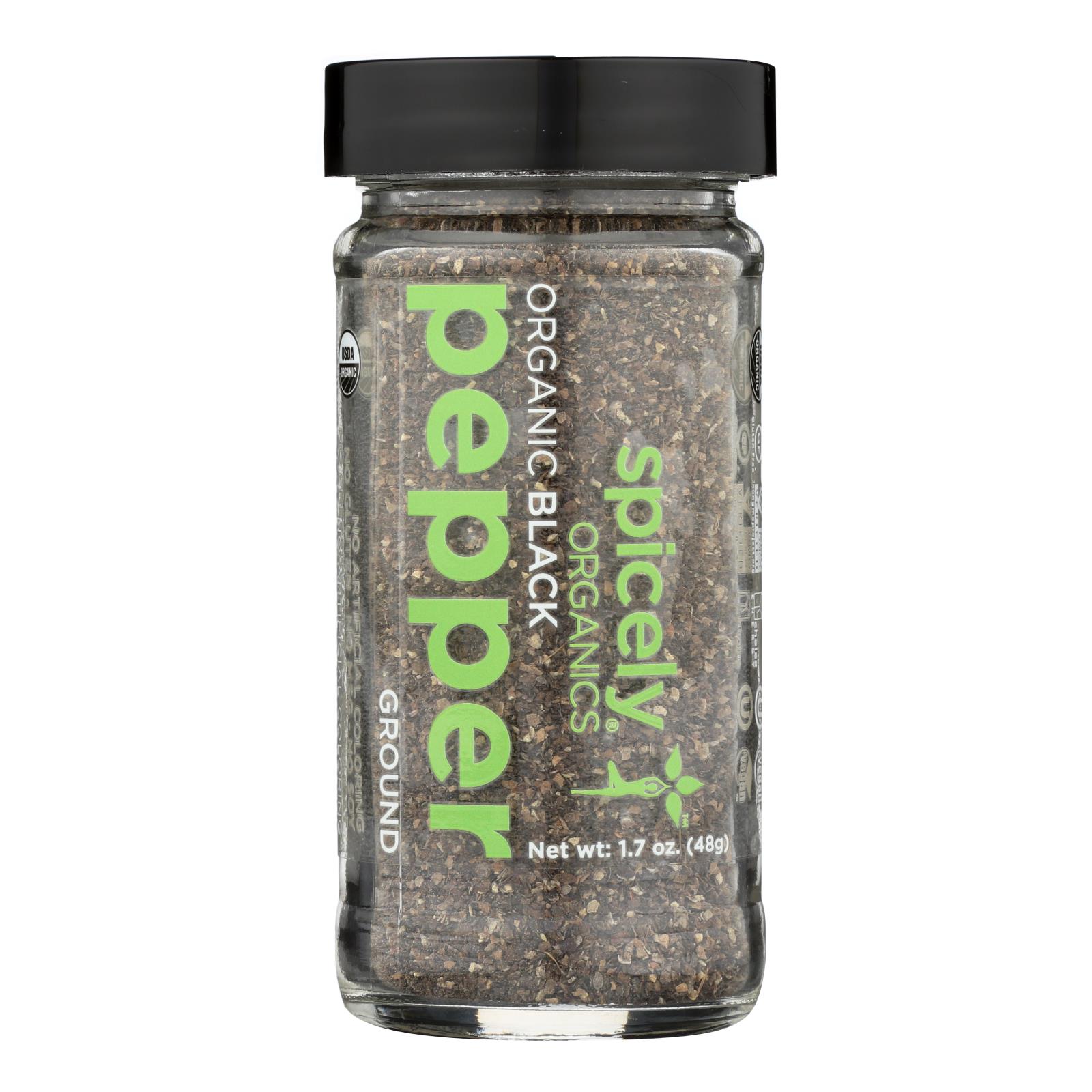 Spicely Organics Organic Peppercorn Black Ground Case Of 3 1.7 Oz