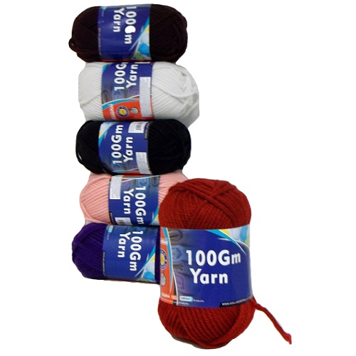 Knitting Yarn Thick Asst Clrs 100gm