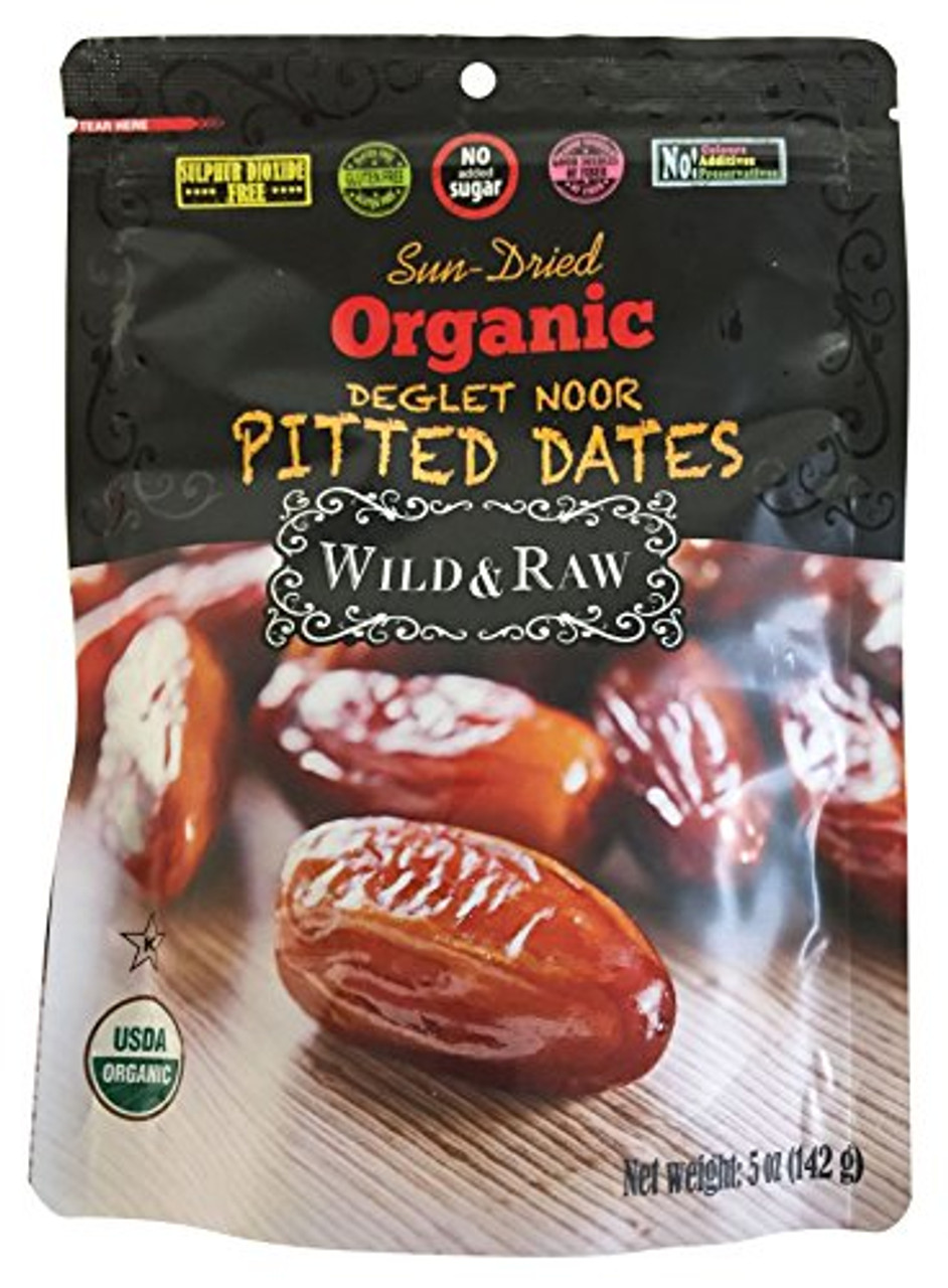Wild & Raw Organic Deglet Nour Pitted Dates 5 Oz 142g