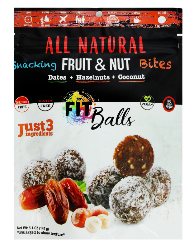 Nature's Wild Organic All Natural, Snacking Fruit & Nut Bites, Fit Balls, Dates + Hazelnuts + Coconut, 5.1 Oz (144 G)