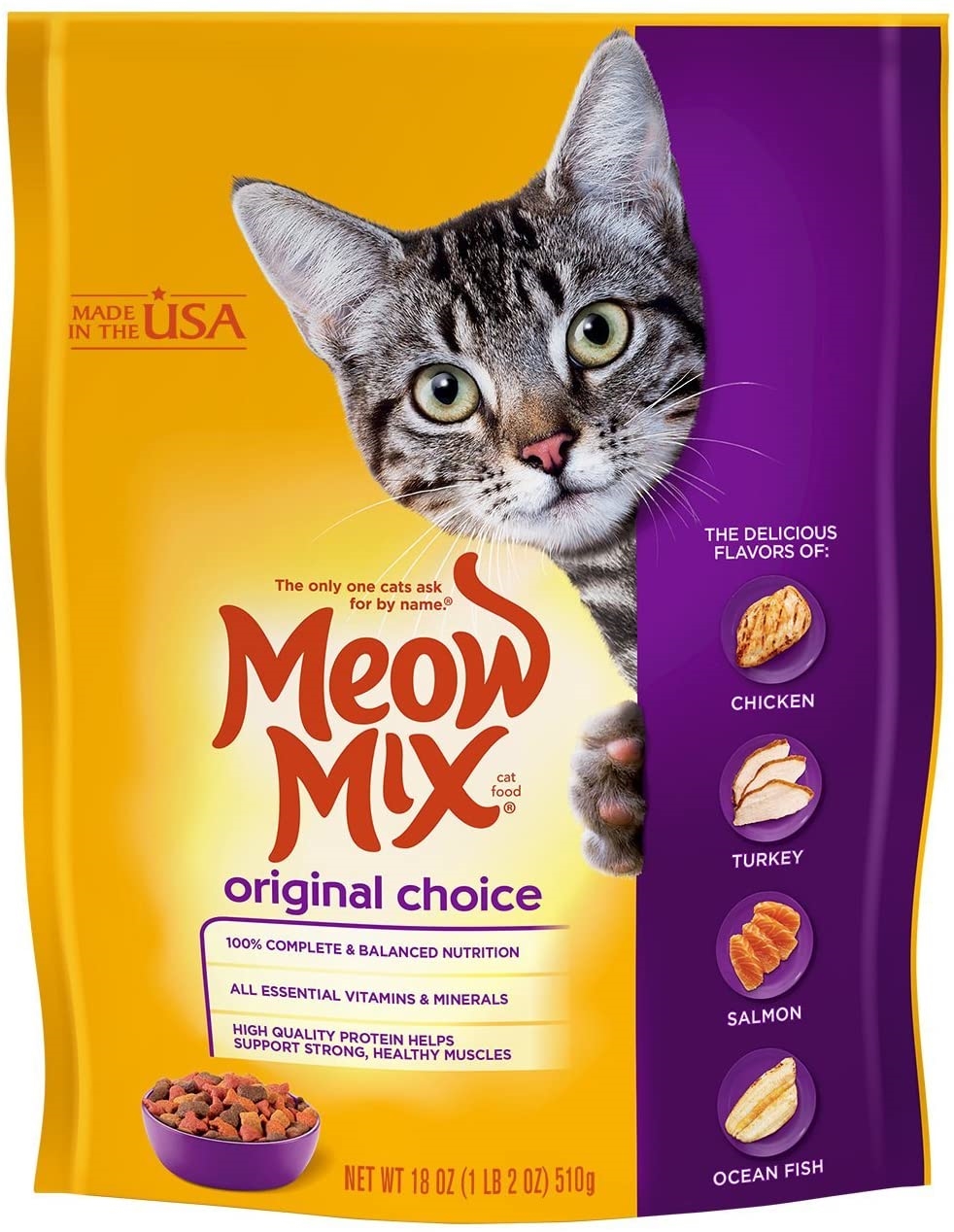 Meow Mix Original Choice Dry Cat Food, 18-Ounce