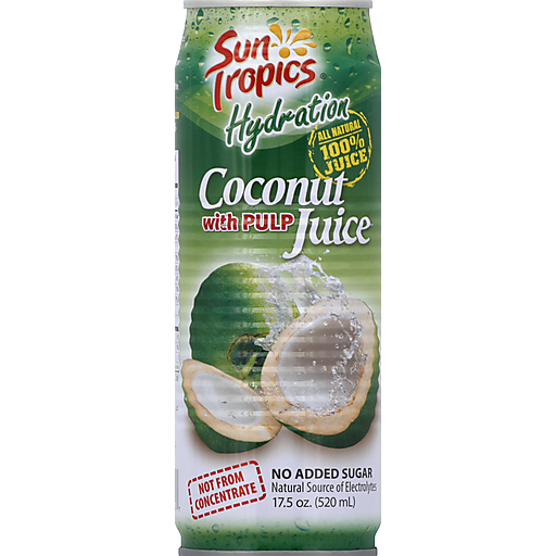 Sun Tropics Hydration Juice, Coconut, With Pulp