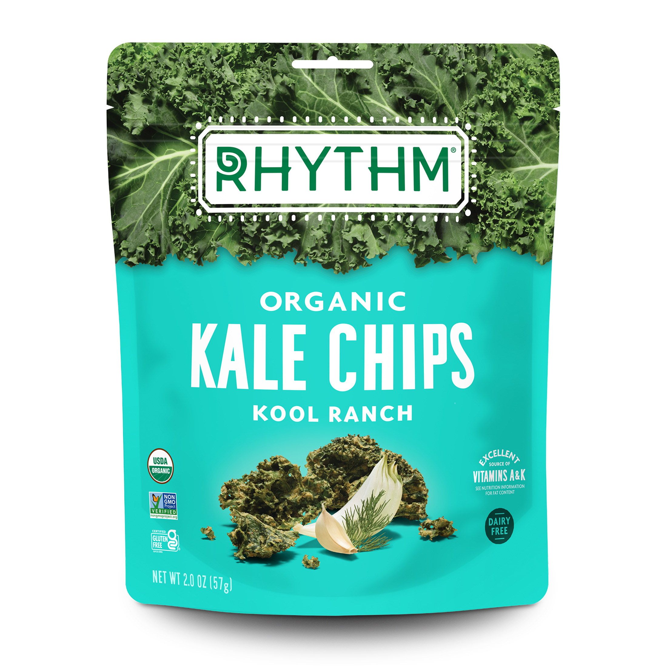 Rhythm Superfoods Organic Vegan Kool Ranch Kale Chips - 2oz