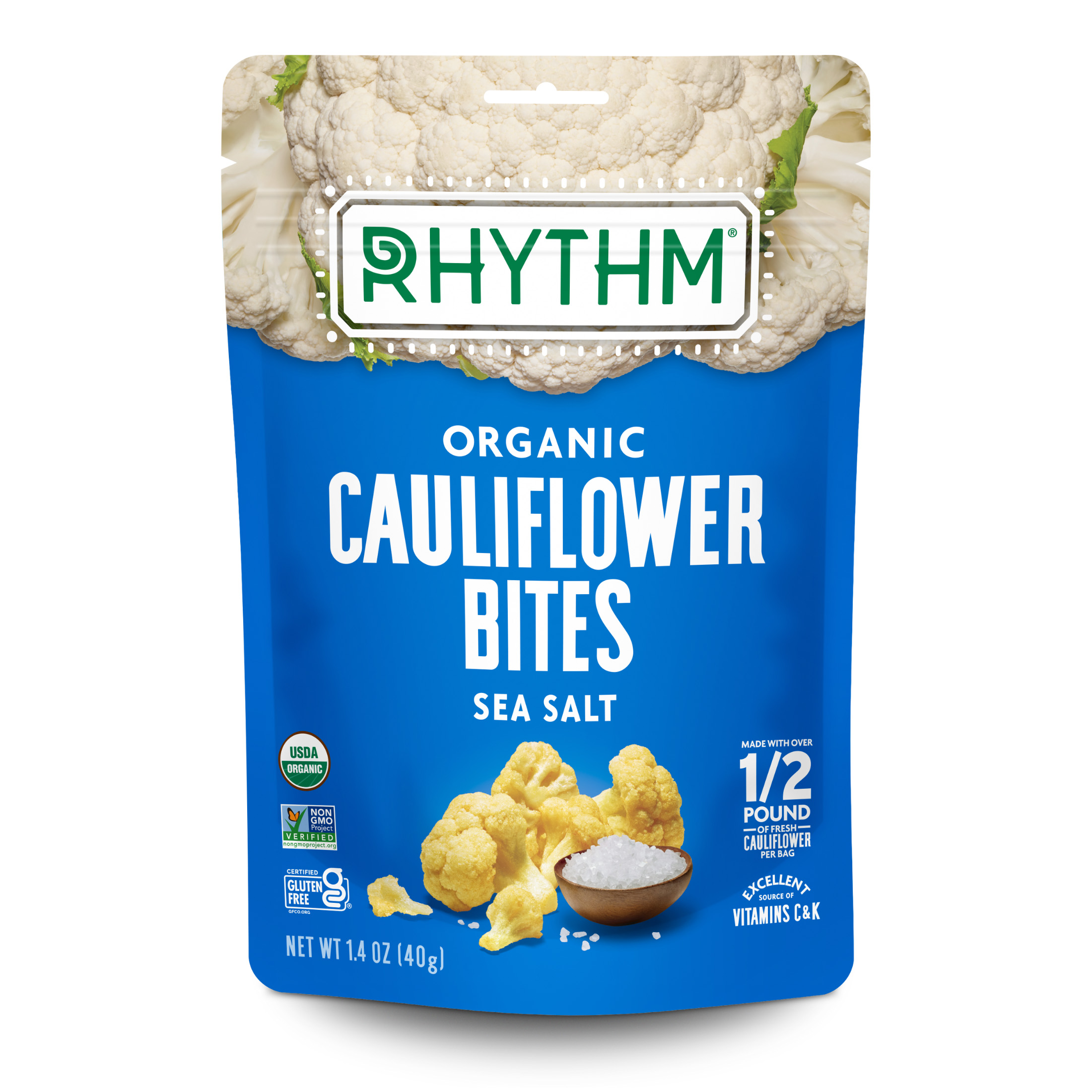 Rhythm Superfoods Cauliflower Bites, Organic, Sea Salt 1.4 Oz