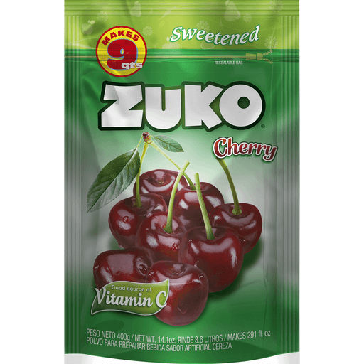 Zuko Aguas Frescas Cherry (Cereza) Powdered Drink Mix 14.1 Ounce Package