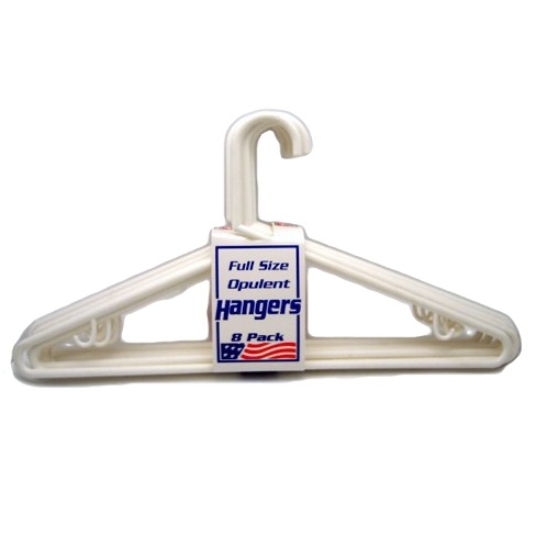 Hangers 8pk Solid White Plastic X