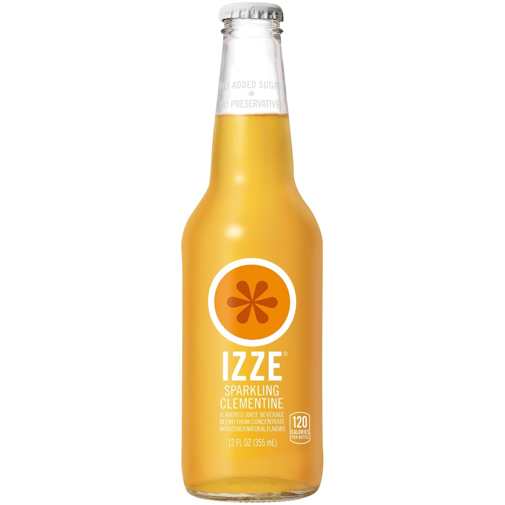 Izze Sparkling Juice Beverage Blend Clementine Flavored 12 Fl Oz Bottle