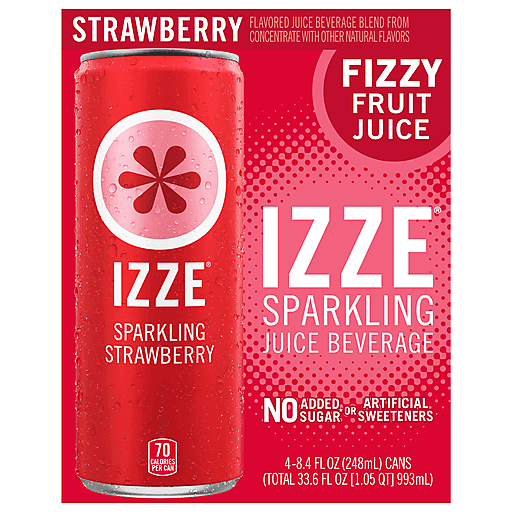 Izze Juice Beverage, Strawberry, Sparkling