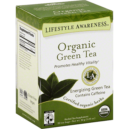 Lifestyle Awareness Teas, Organic Green Tea, 20 Count