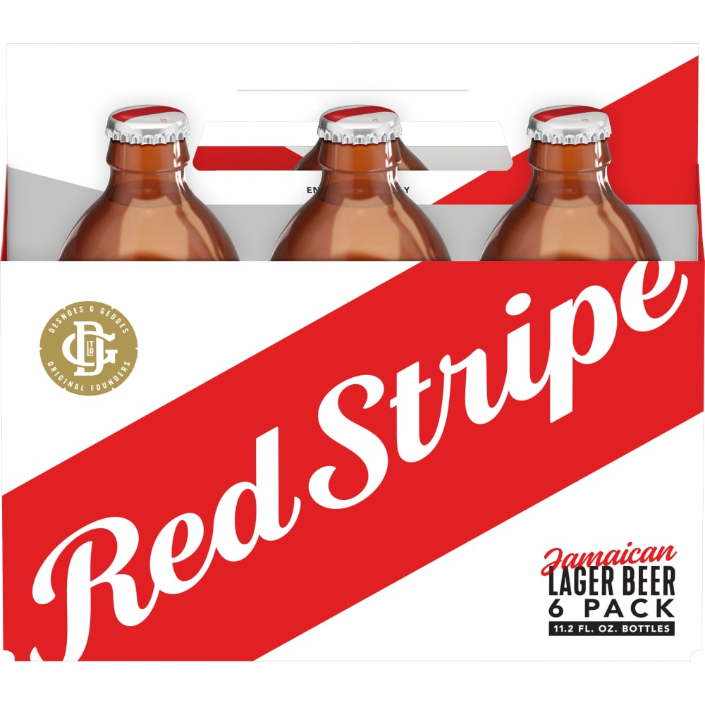 Red Stripe 6 Pack Jamaican Beer 6 11.2 Fl Oz Bottles