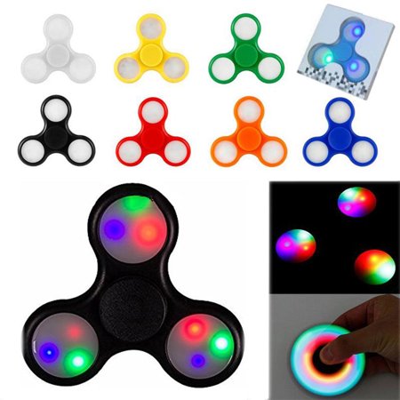 T-tech LED Light Fidget Spinner Orginal EDC Hand Spinner For Autism And ADHD Relief Focus Anxiety Stress Toys Gift -Sold Only By JTIDIRECT
