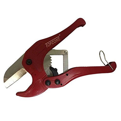 Topzone 1-5/8" Inch Ratcheting Poly PVC Piep Cutter (Red)