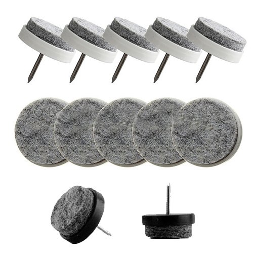 TopzoneÂ 1" Inch Diameter Heavy Duty Nail Furniture Pad Floor Protector Tack Glides