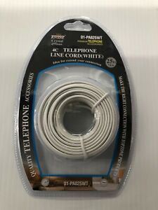 Telephone Extension Cord 25ft Wht Dbl Blister