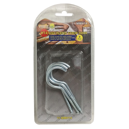 Screw Hooks 4pc Zinc Plated #14-whole