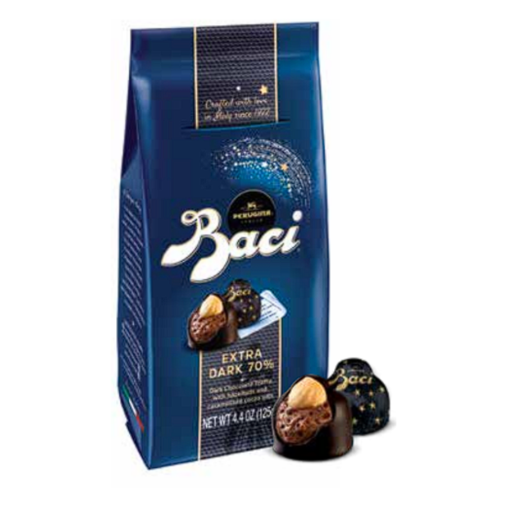 Perugina Baci Extra Dark 70 Chocolate Truffles Bag, 4.4oz