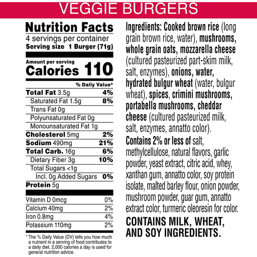 Gardenburger Veggie Burgers, Original, 10 Oz, 4 Count, Frozen