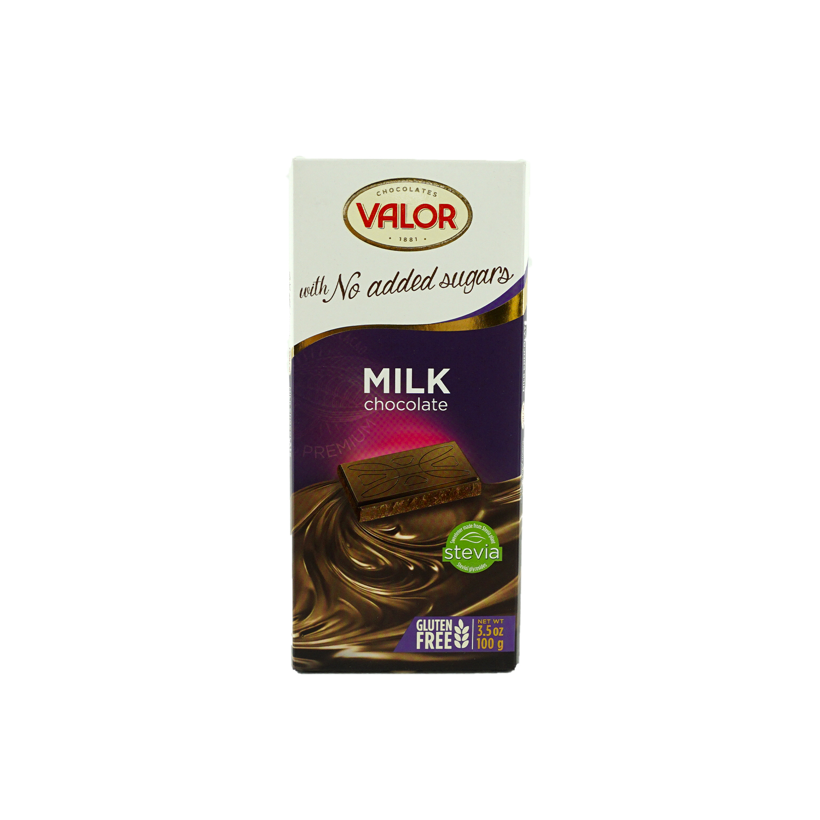 Valor Chocolate Leche Sin Azucar, Con Estevia 100g