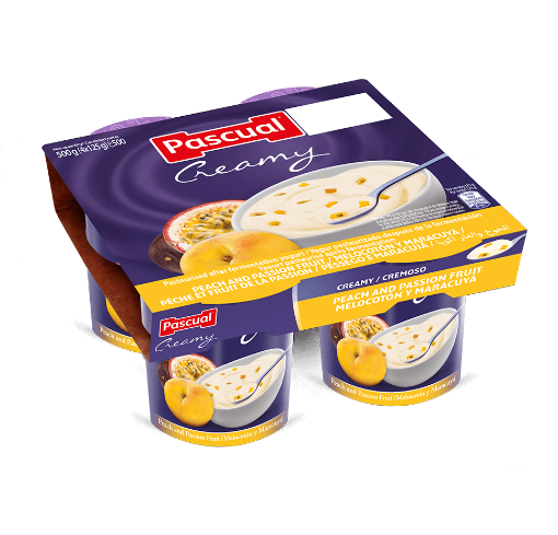 Pascual Creamy Yogurt Peach & Passion Fruit 125gX4