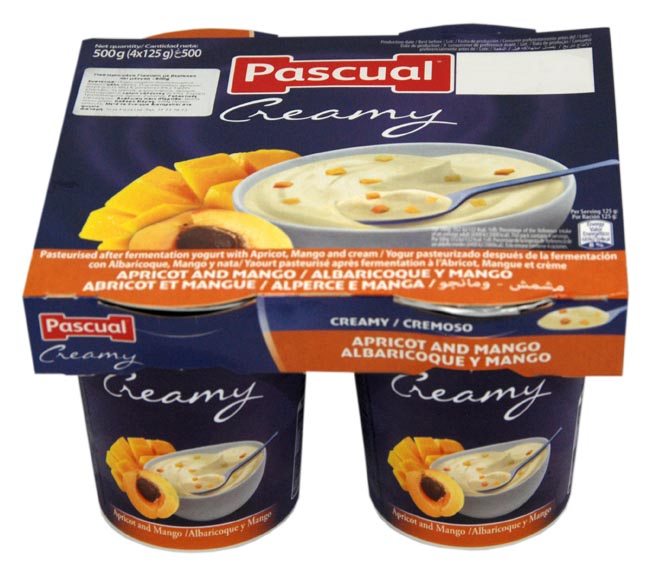 Pascual Creamy Yogurt Apricot & Mango 125gX4