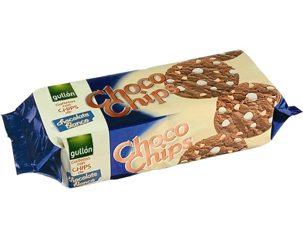 Gullón Gullon Choco Chips Bisctuits, White Chocolate, 125 G