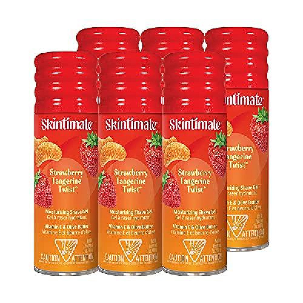Skintimate Signature Scents Strawberry Tangerine Twist Moisturizing Women's Shave Gel With Vitamin E And Olive Butter - 7 Oz