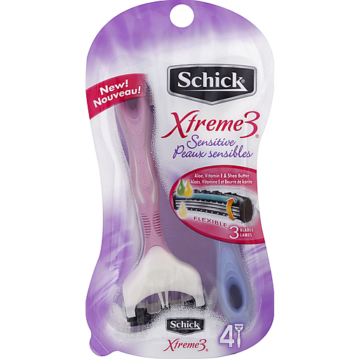 Schick Xtreme 3 Sensitive Disposable Razors 4 Ct Carded Pack