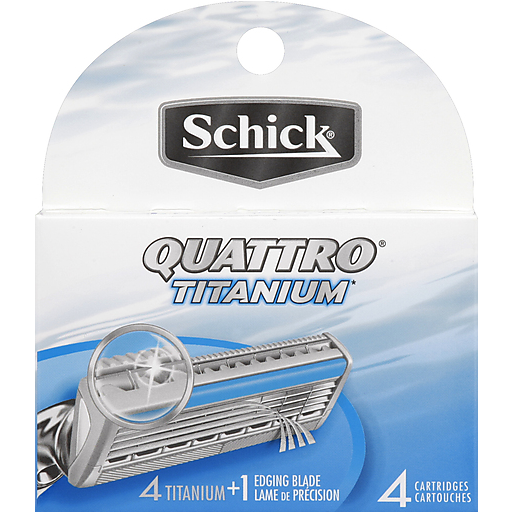 Schick Quattro Titanium Razor Blade Refills For Men - 24 Cartridges