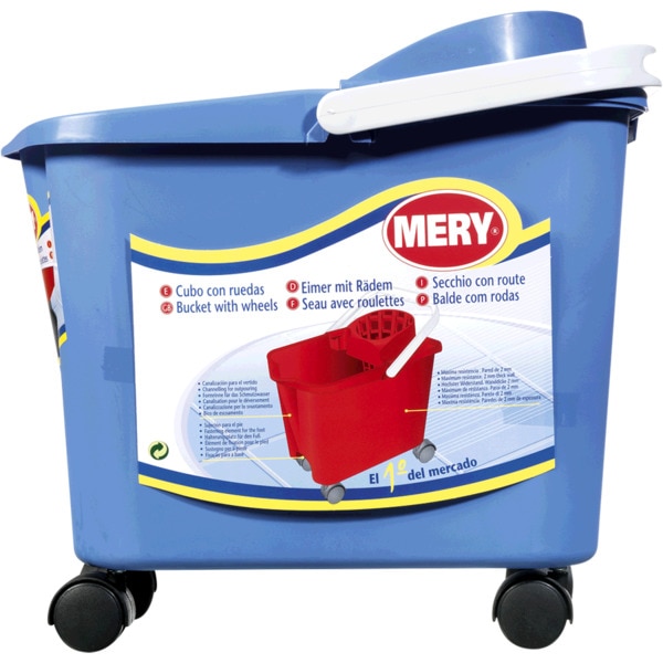 NPC Polska Bucket 14L With Push-on Wheels Blue