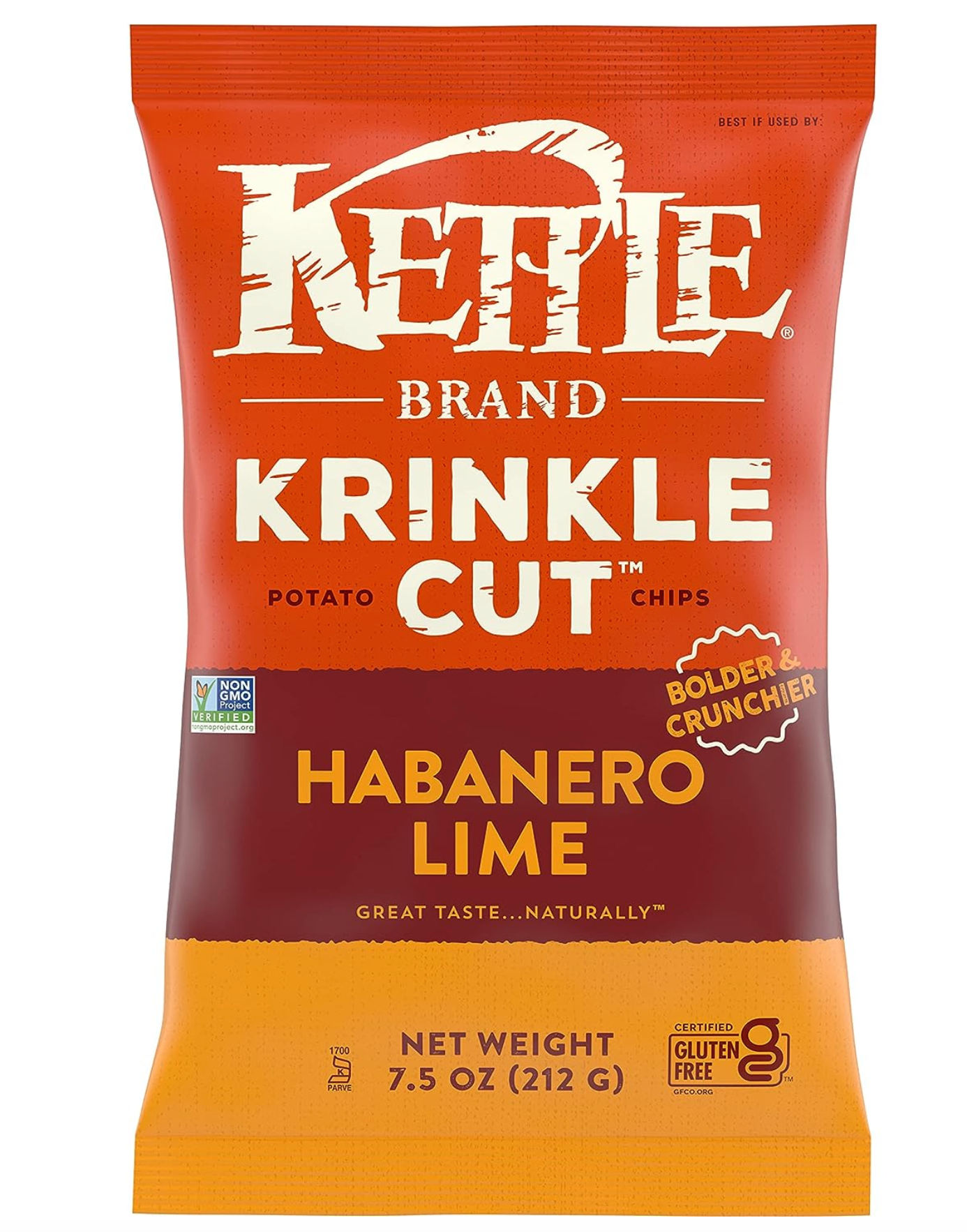 Kettle Brand Krinkle Cut Habanero Lime Potato Chips 7.5 Oz
