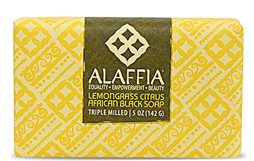 Alaffia Triple Milled Soap Lemongrass Citrus African Black 5 Oz