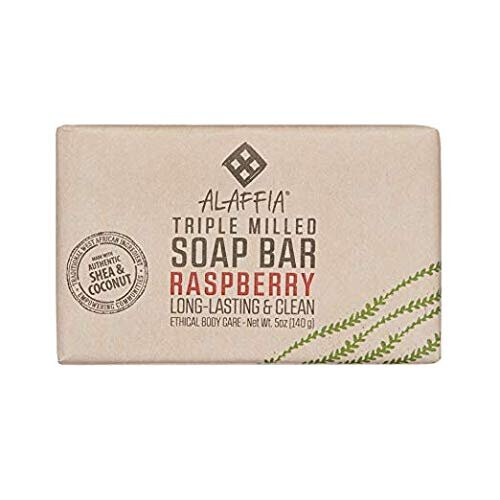 Alaffia Triple Milled Shea Butter Soap, Raspberry, 5 Ounces