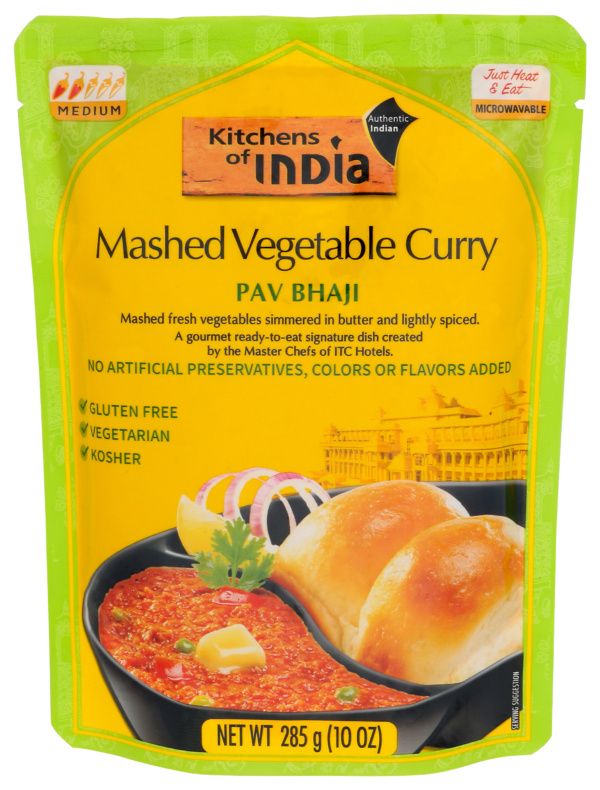 Kitchens of India Pav Bhaji, Mashed Vegetable Curry, Medium 10 Oz