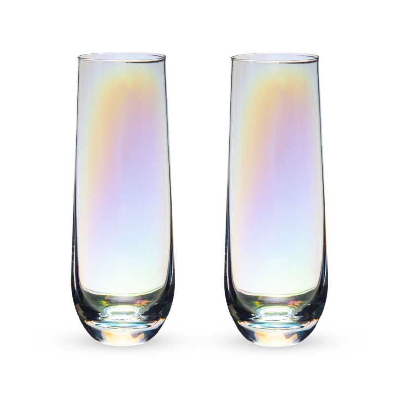 Twine Luster Stemless Champagne Flute Set