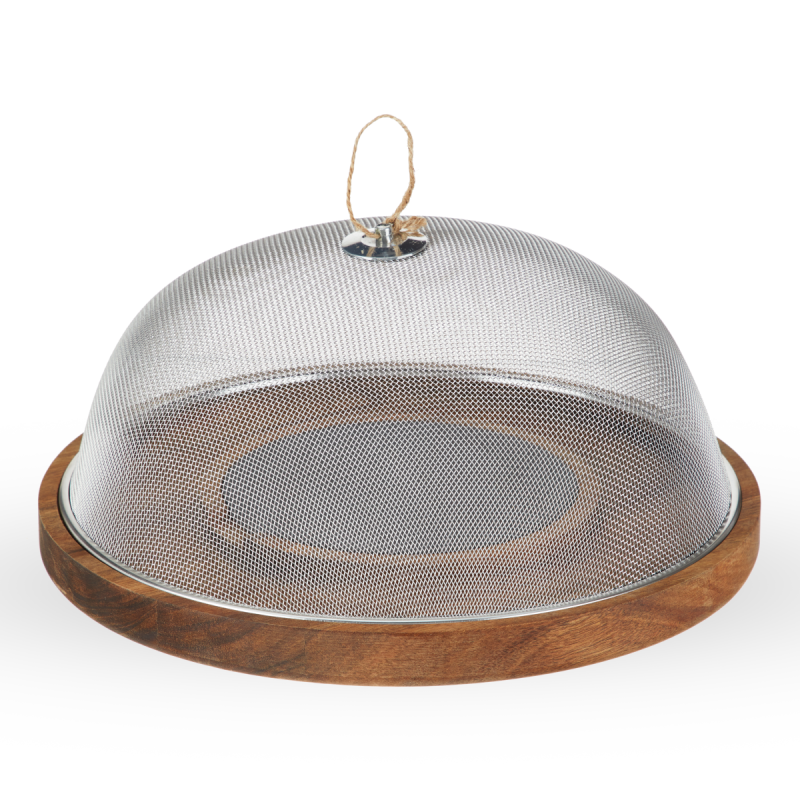Twine Modern Manor Slate & Acacia Cheese Board W/ Dome Li