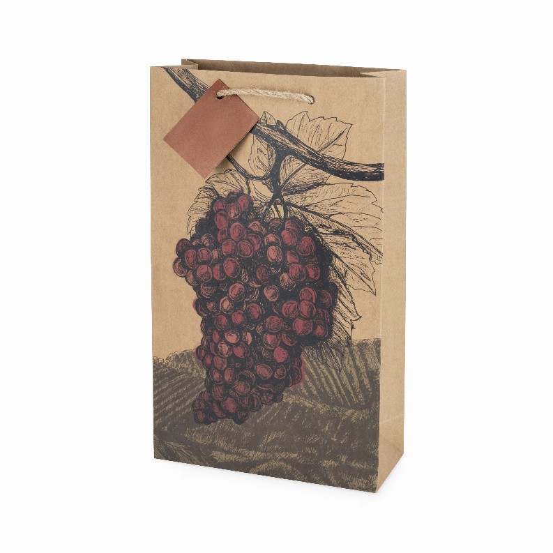 Cakewalk (Bags) Illustrated Grapes Double Bottle Wine Bag