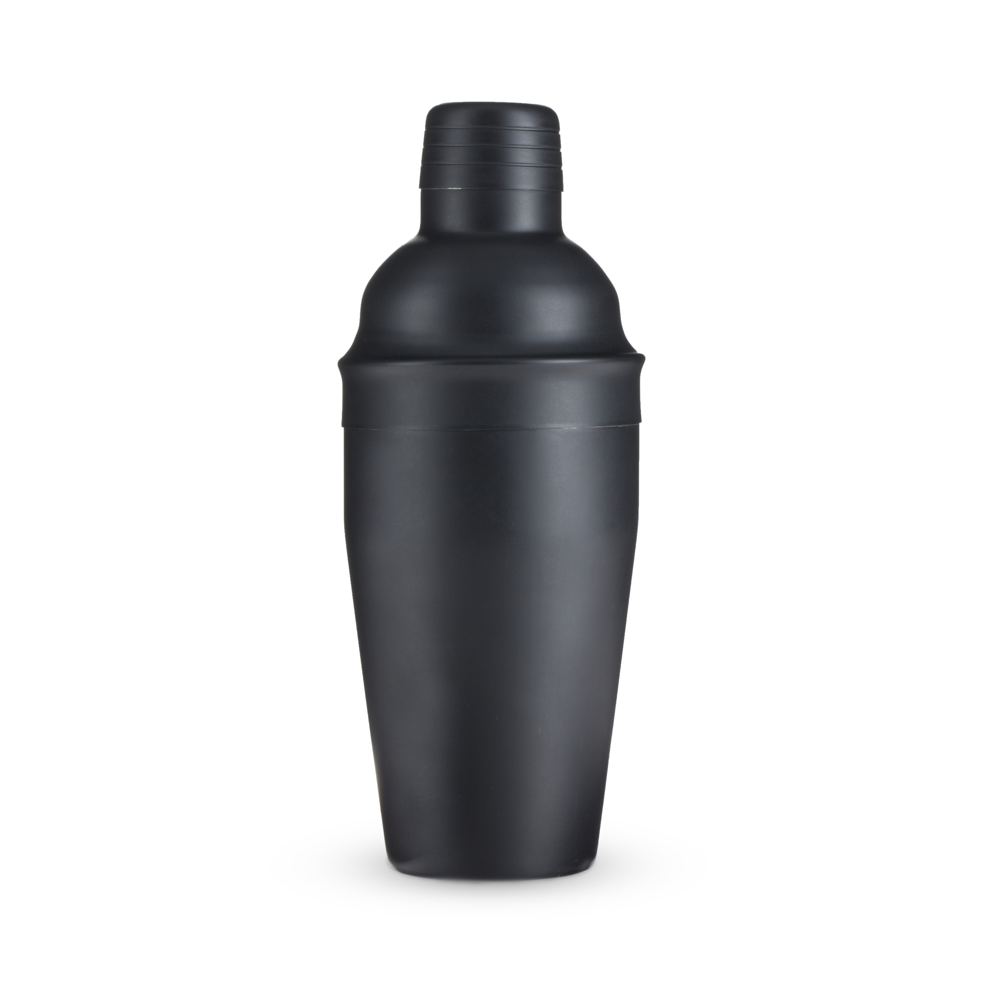 True Ash Matte Black Cocktail Shaker, 18 Oz Stainless Steel Cobbler Shaker With Lid & Strainer