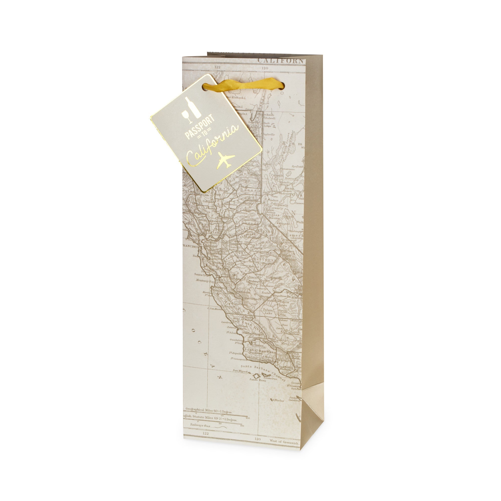 Cakewalk (Bags) California Wine Map Single-Bottle Bag