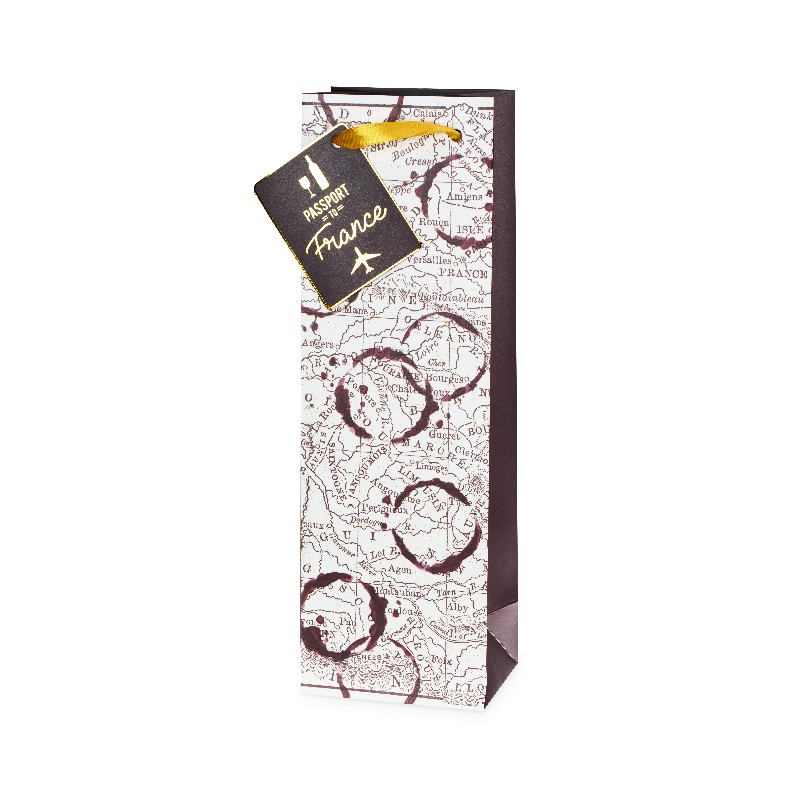 Cakewalk (Bags) France Wine Map Single-Bottle Bag