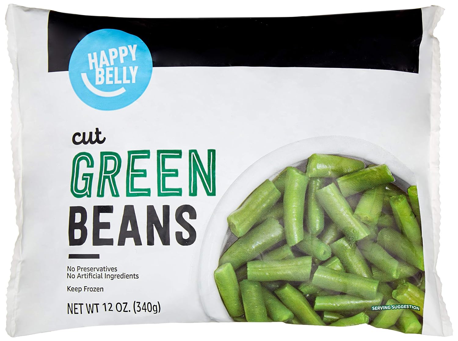 Happy Belly Brand - Frozen Green Beans Cut, 12 Ounce