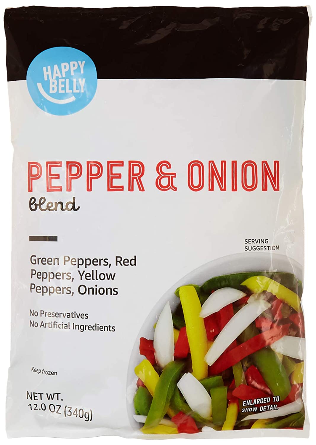 Happy Belly Amazon Brand - Pepper & Onion Blend, 12 Ounce (Frozen)