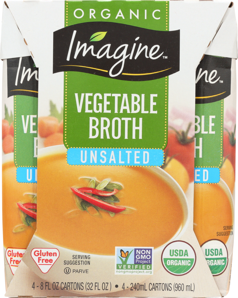 Imagine Unsalted Vegetable Broth Organic 4Pk, 8 Fo