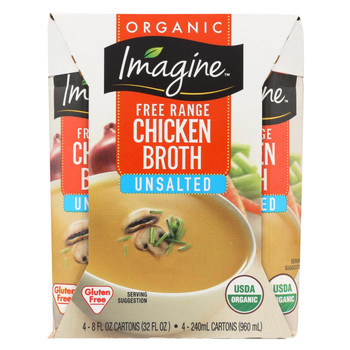 Imagine Foods Organic Broth, Chicken, Unsalted, 8 Fl Oz